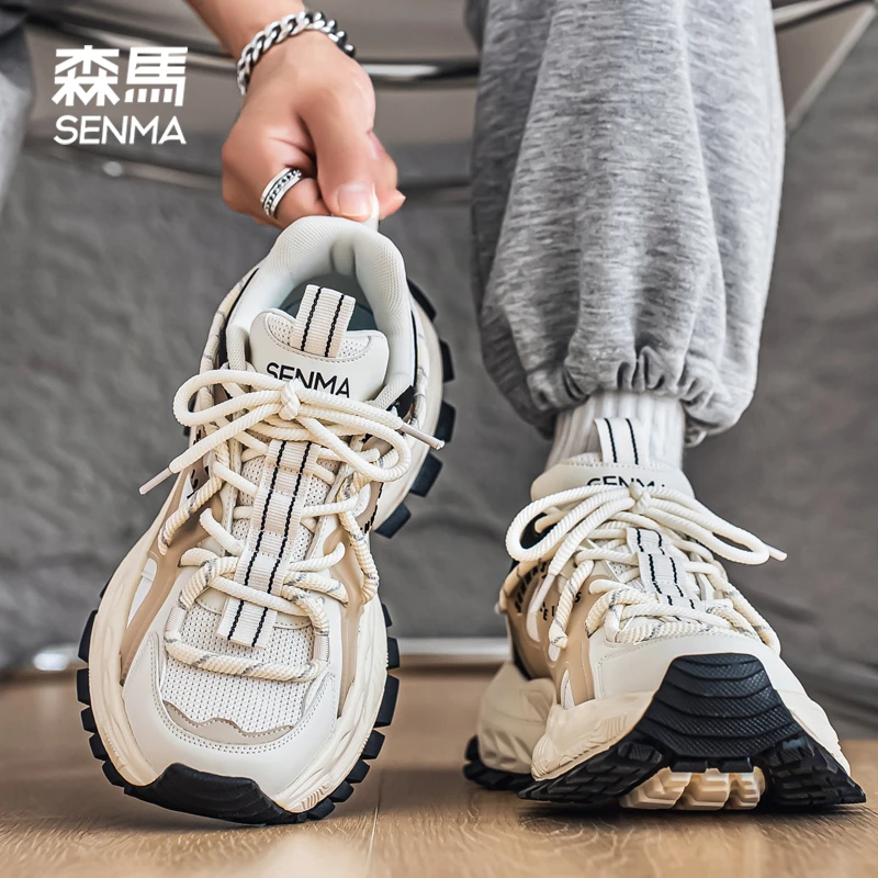 SENMA/森马男鞋秋季运动鞋厚底增高老爹鞋透气休闲时尚防滑跑步鞋