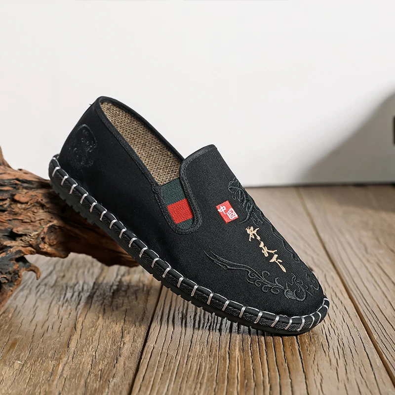 刺绣花老北京布鞋透气极简风中国风布鞋休闲百搭防滑千层底工作鞋