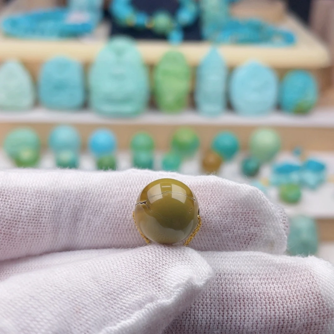 未镶嵌绿松石珠宝奇石12.3mm