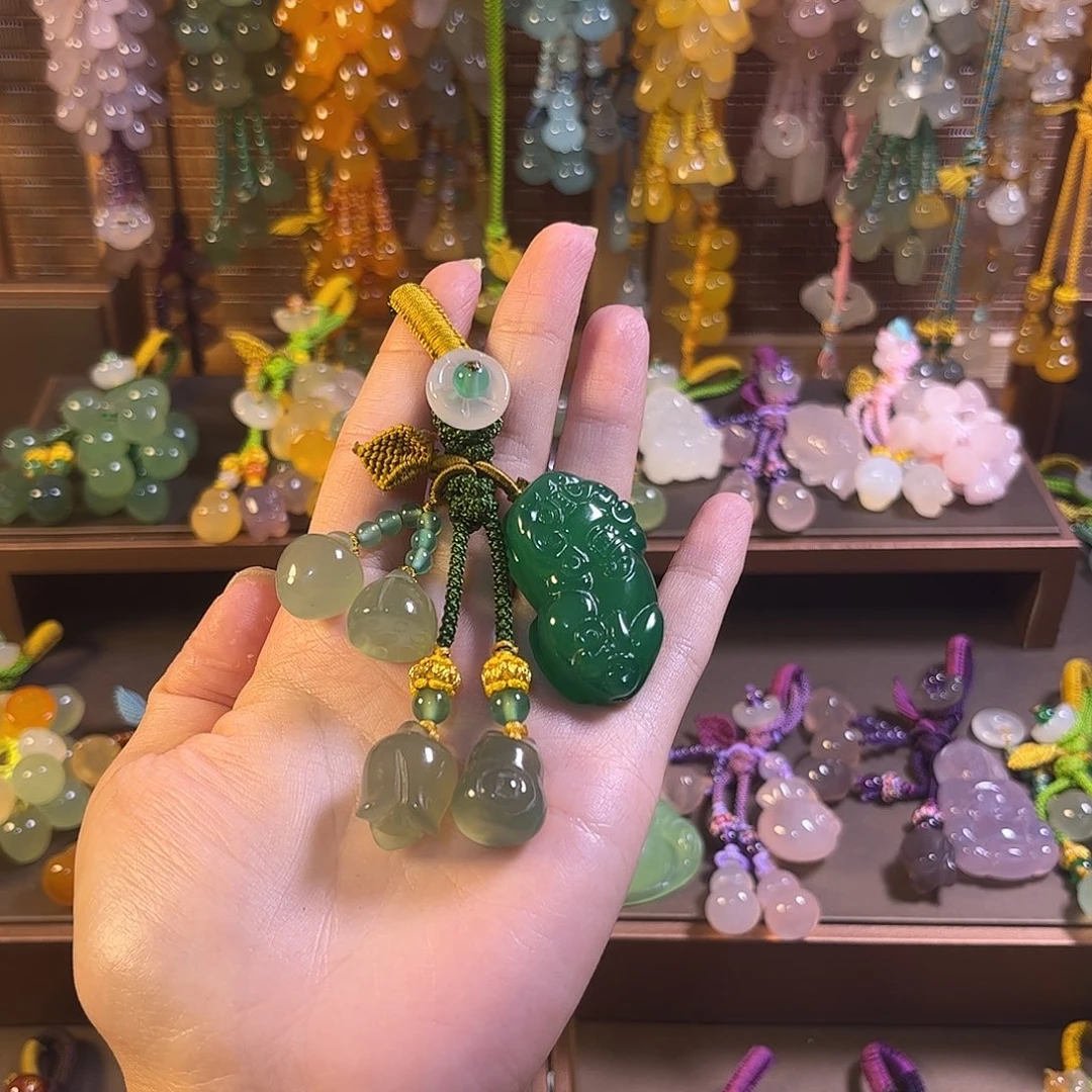 篱***阡玛瑙/玉髓未镶嵌车挂钥匙扣