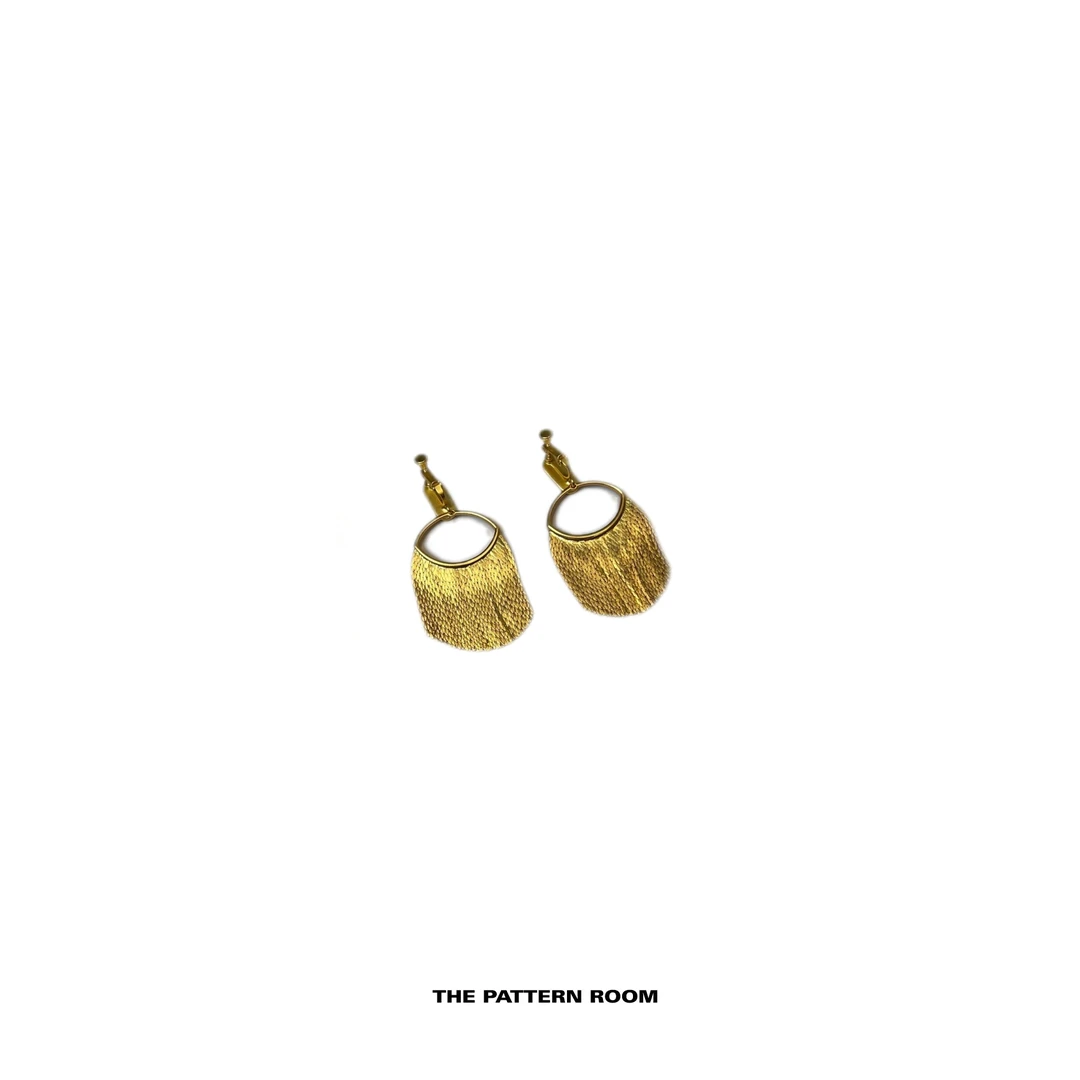 合金耳饰 The pattern room | 动态优雅鎏金流苏耳夹