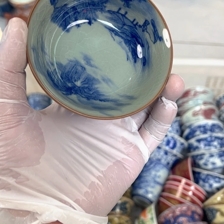 陶摆件淘泥山水普洱杯全品