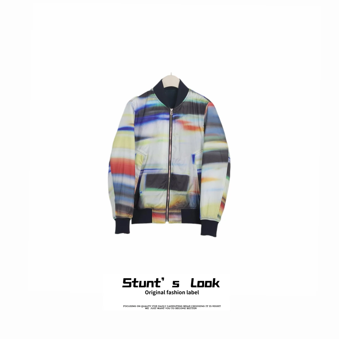 2025款时尚个性潮流花色夹克版棉服1214