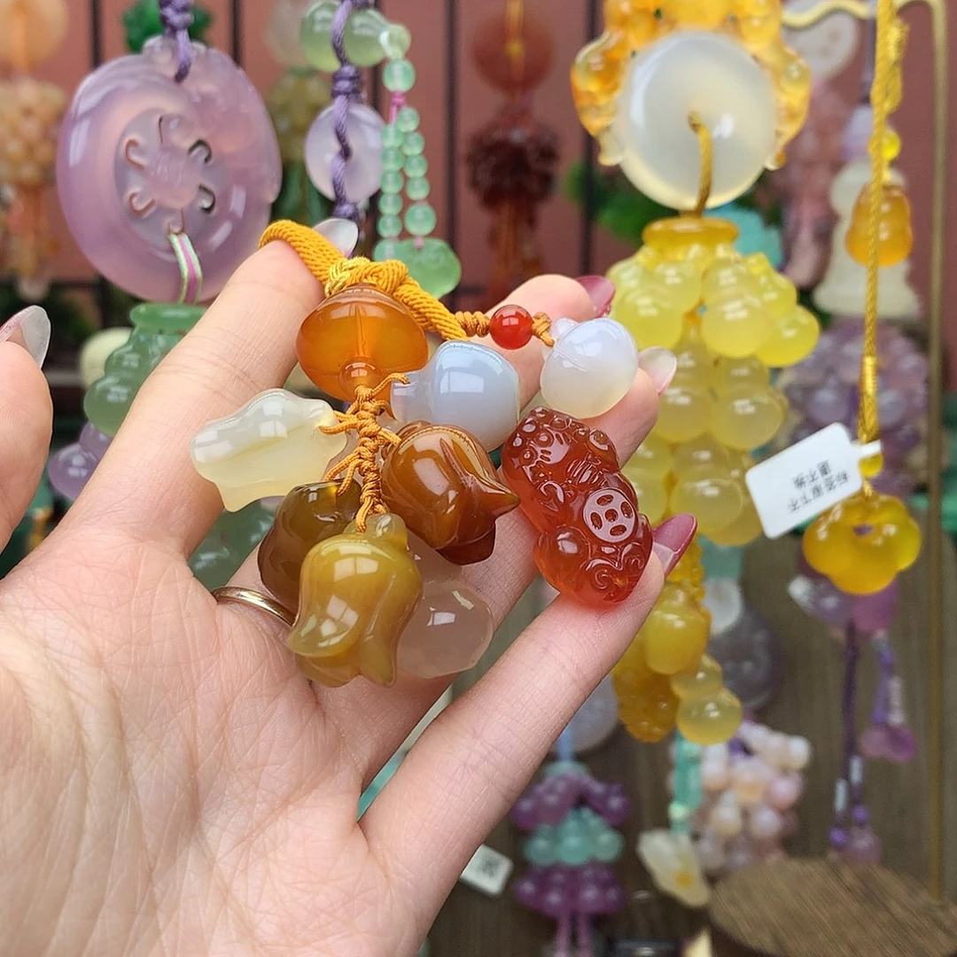 绘***如未镶嵌车挂玛瑙/玉髓