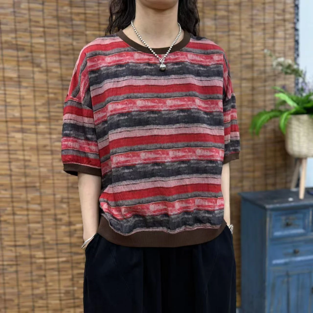 9751新款夏季时尚洋气减龄短袖T恤