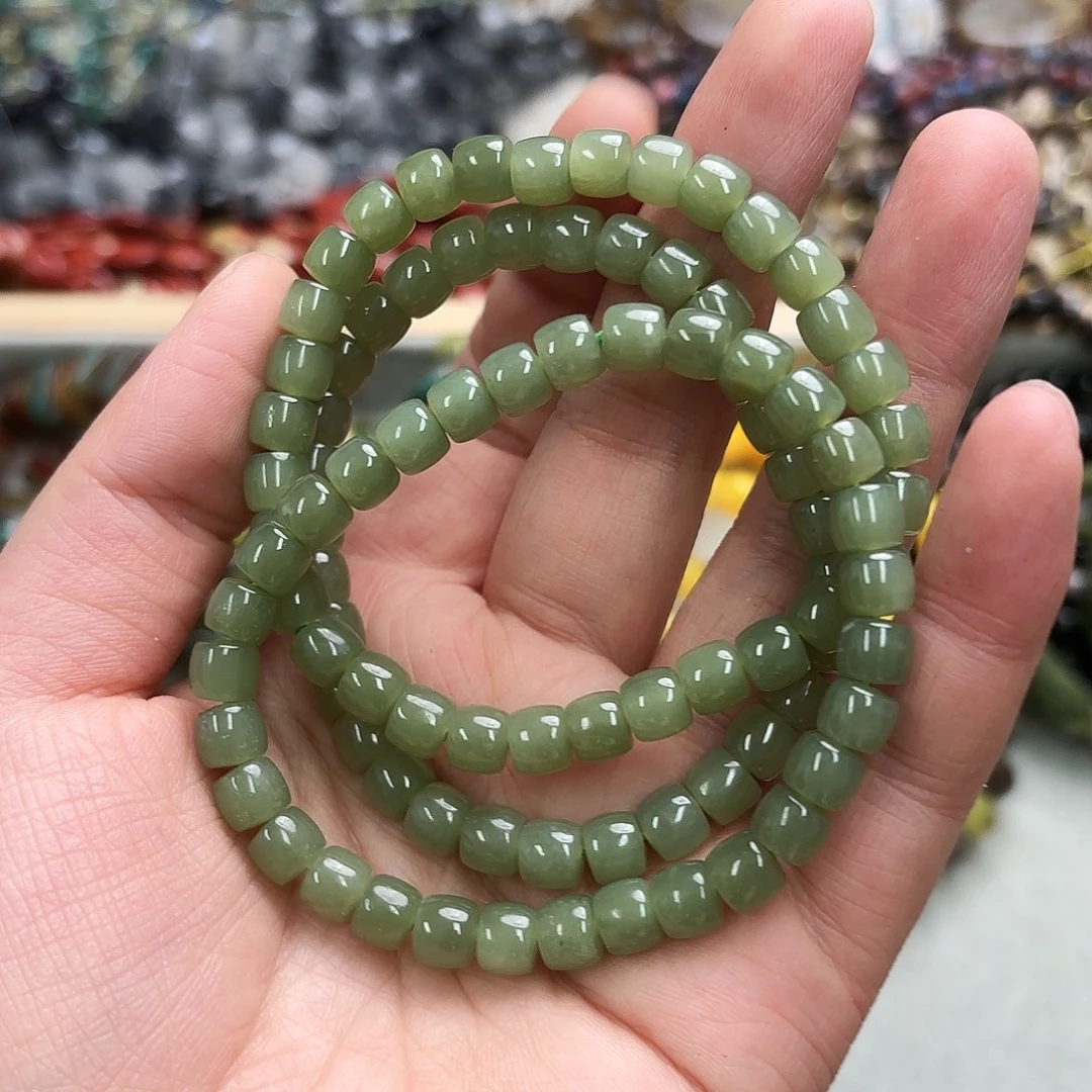 玛瑙/玉髓未镶嵌珠宝半成品卡7和田田老型珠一圈