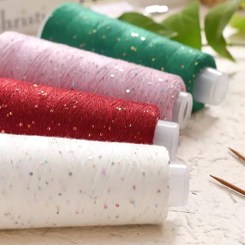 天丝棉七彩幻彩迷你亮片超细迷你七彩纯棉亮片毛线