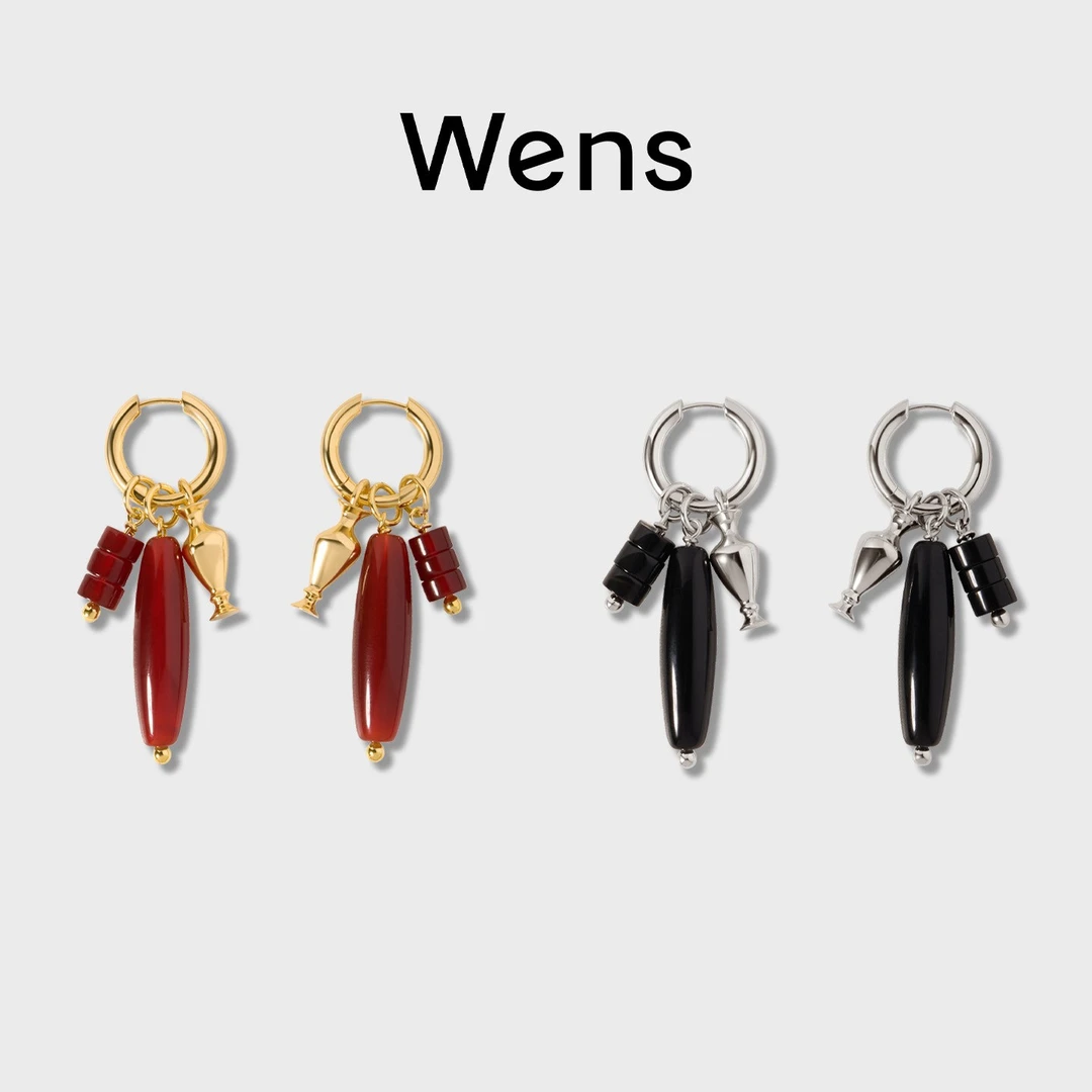 Wens/吻斯 铜合金耳饰 浮雕细颈瓶可拆卸组合耳环小众百搭时尚