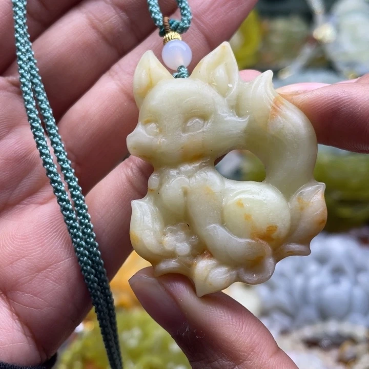 未镶嵌岫玉吊坠毛衣链锁骨链
