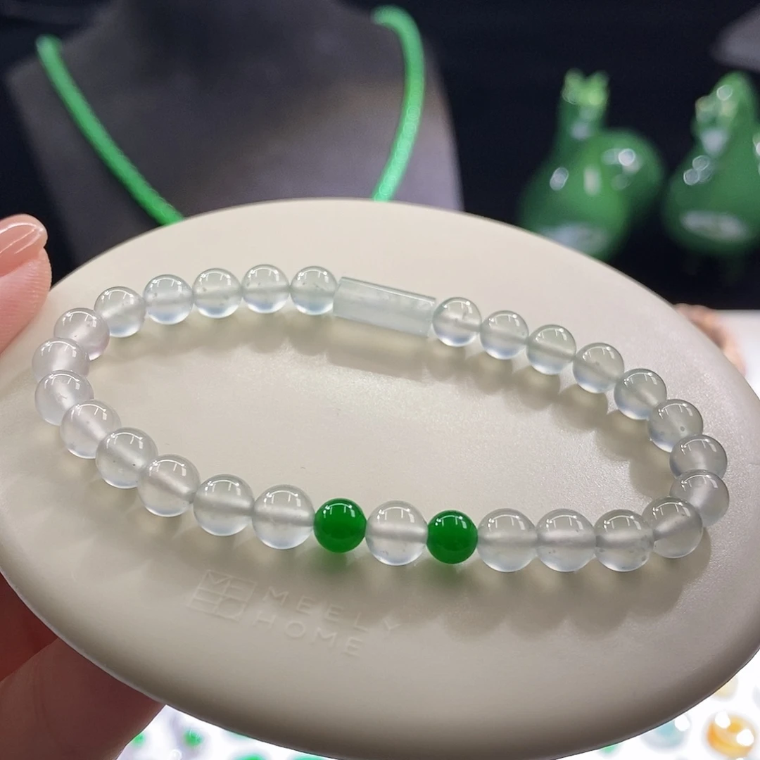 翡翠散珠玻璃种珠珠