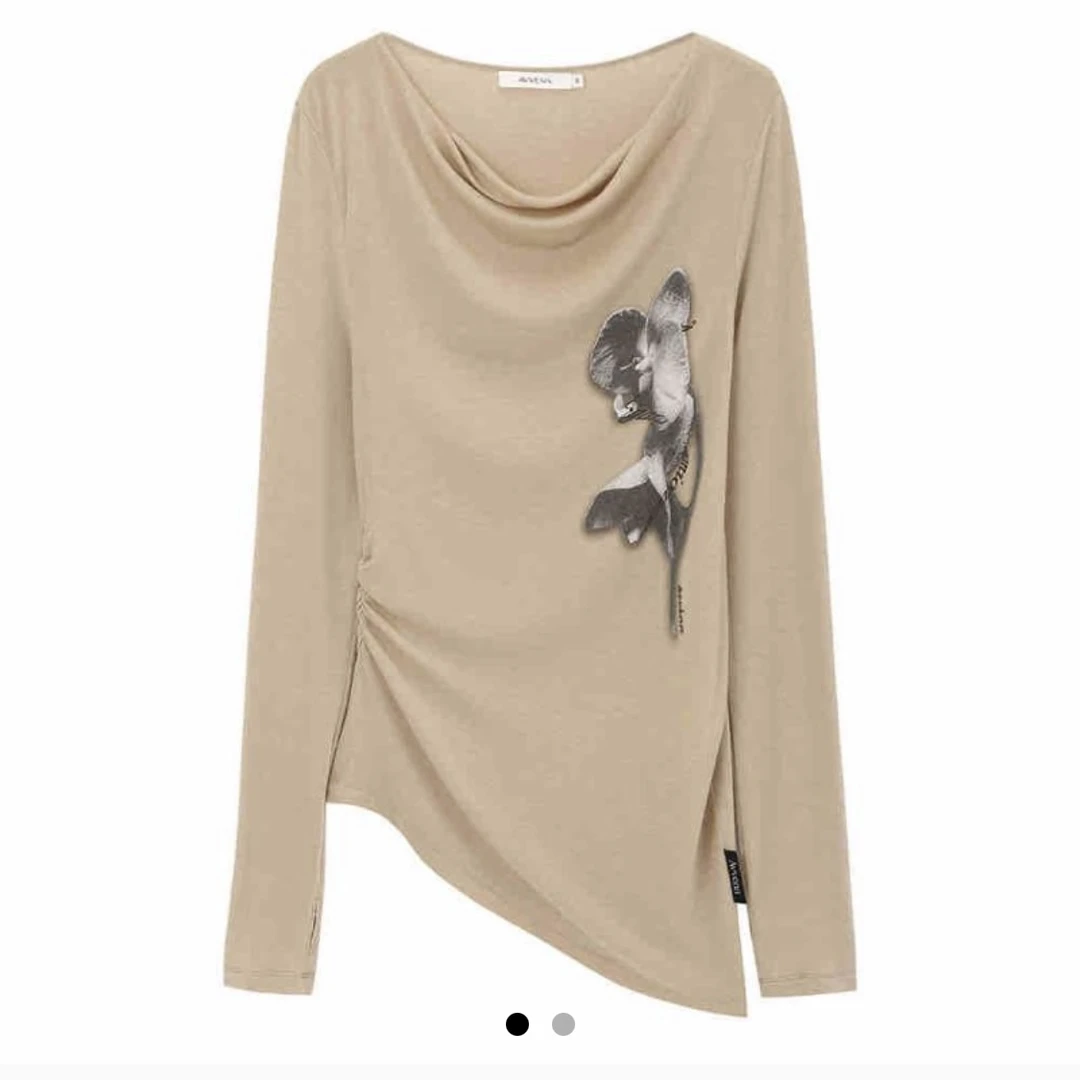 avvenn 设计师品牌2025春新品简约字母百搭T恤长袖时尚显瘦设计感