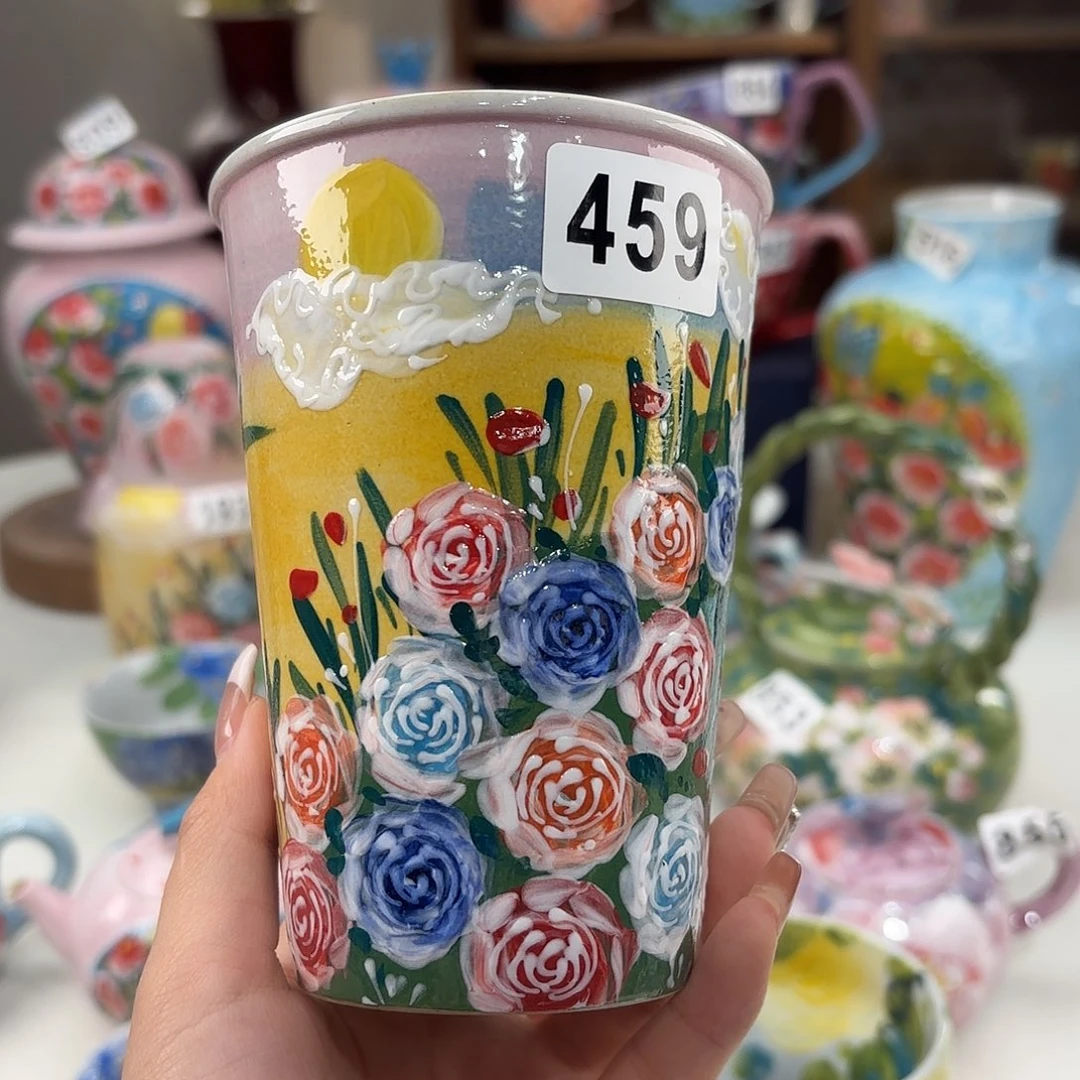 瓷片景德镇手绘高温釉下彩陶瓷茶具