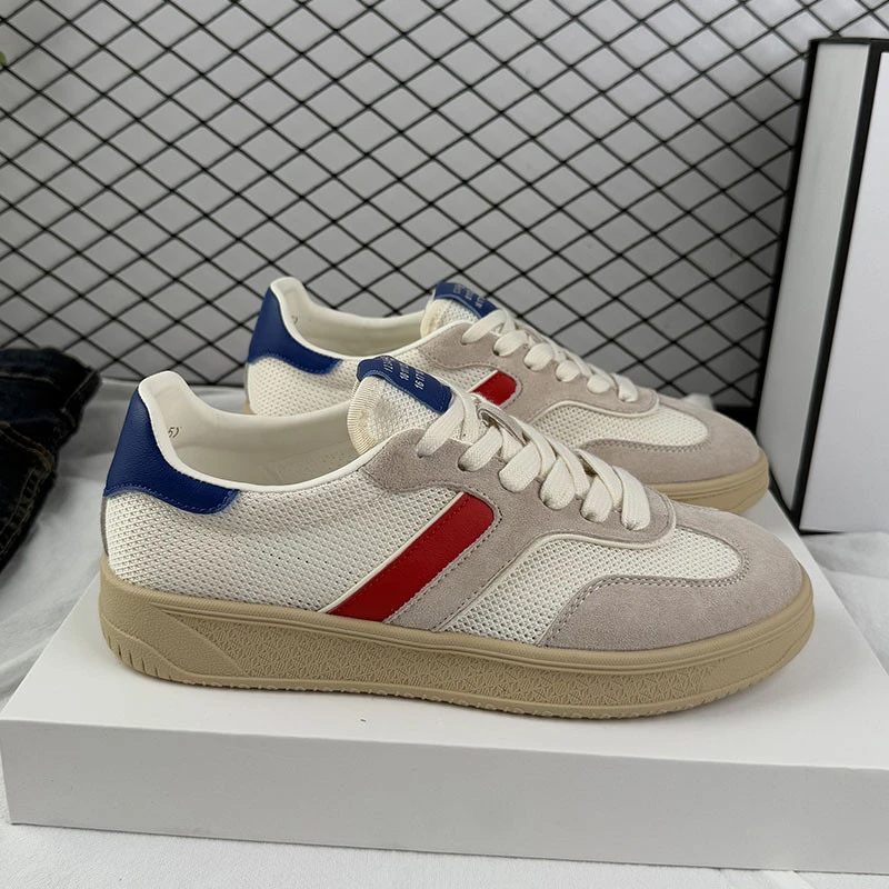 韩版2025夏季新款真皮厚底德训鞋女学生运动百搭休闲阿甘鞋女板鞋