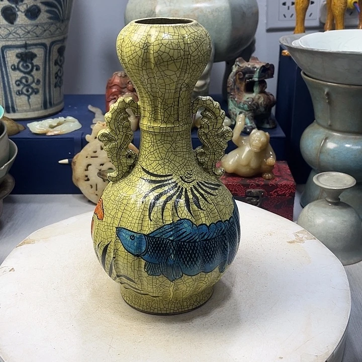 大***形摆件柴窑赏瓶摆件