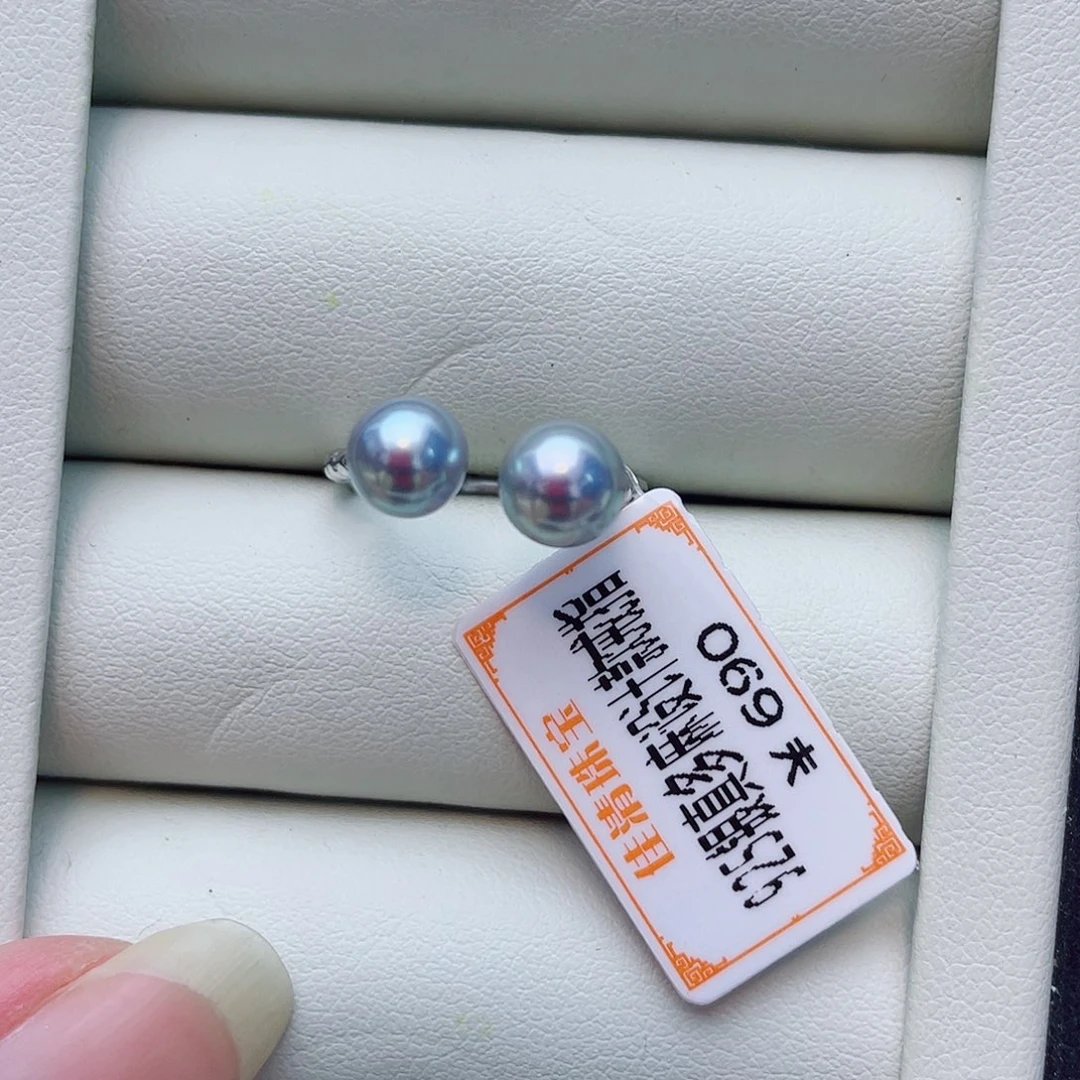 海水珍珠银S925镶嵌戒指w10