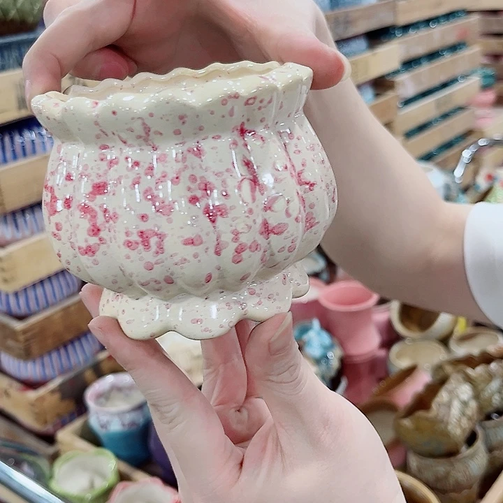 有孔.凑单10元陶瓷花盆发货！