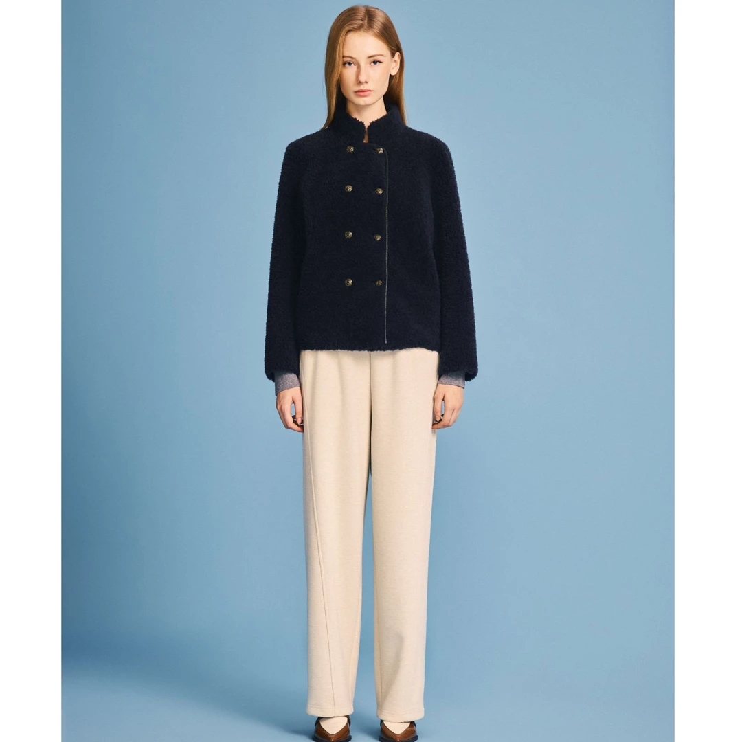 PSALTER诗篇2026年新款气质显瘦绵羊毛短款双排扣外套6C66110123