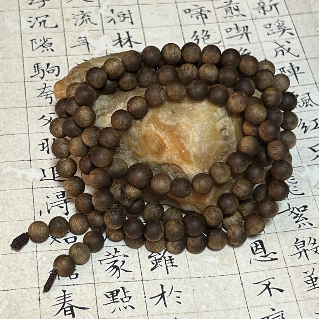 Z-363【星洲系玉化白棋】沉香多圈约8mm、31g