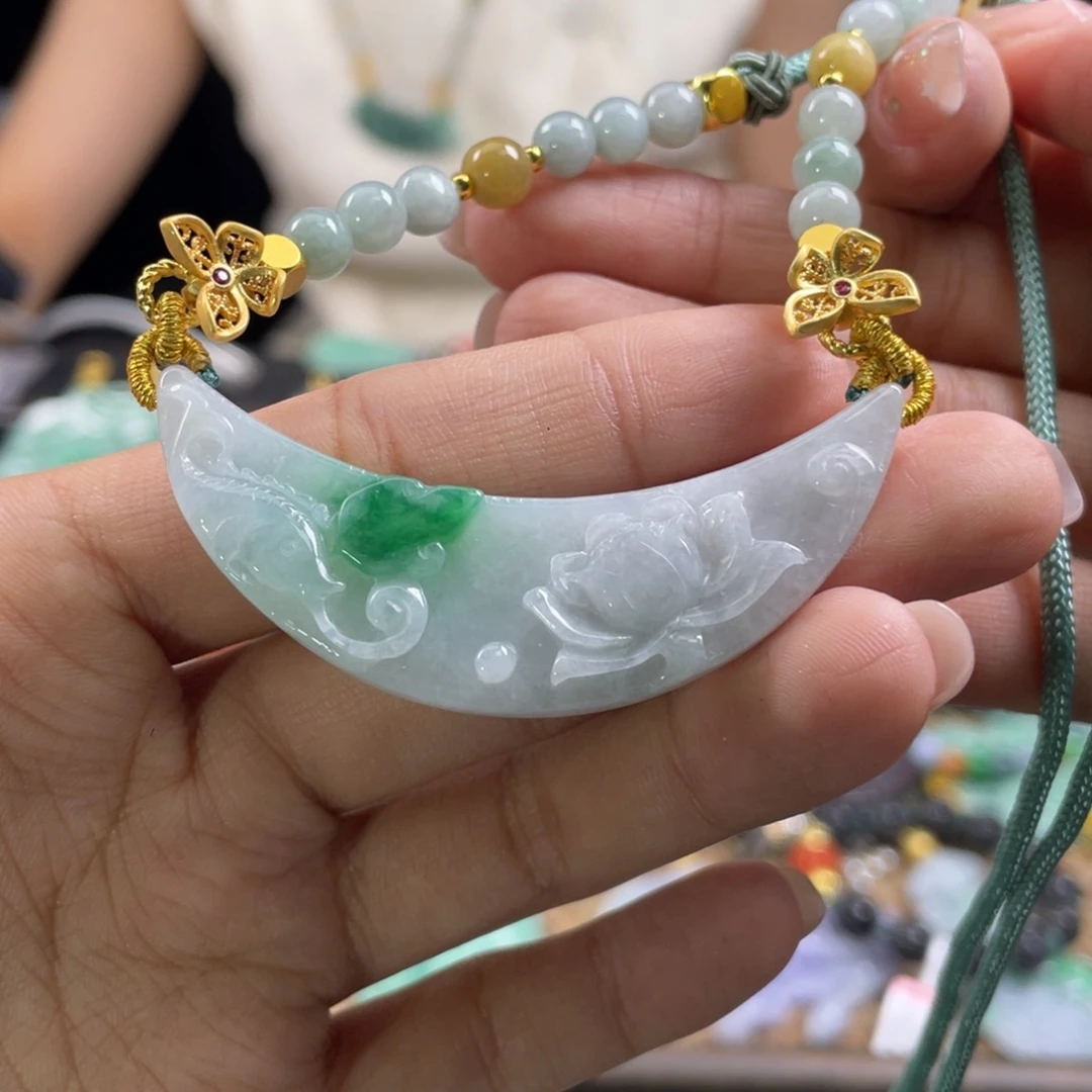翡翠未镶嵌颈饰代编织