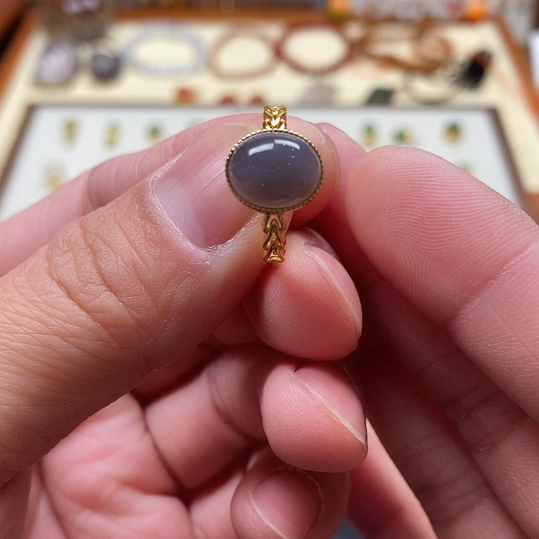 和田玉戒指银S925镶嵌✨****舟