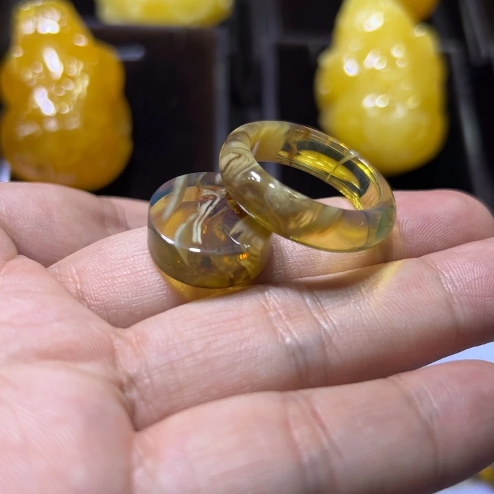 未镶嵌颈饰琥珀琥珀戒指20mm