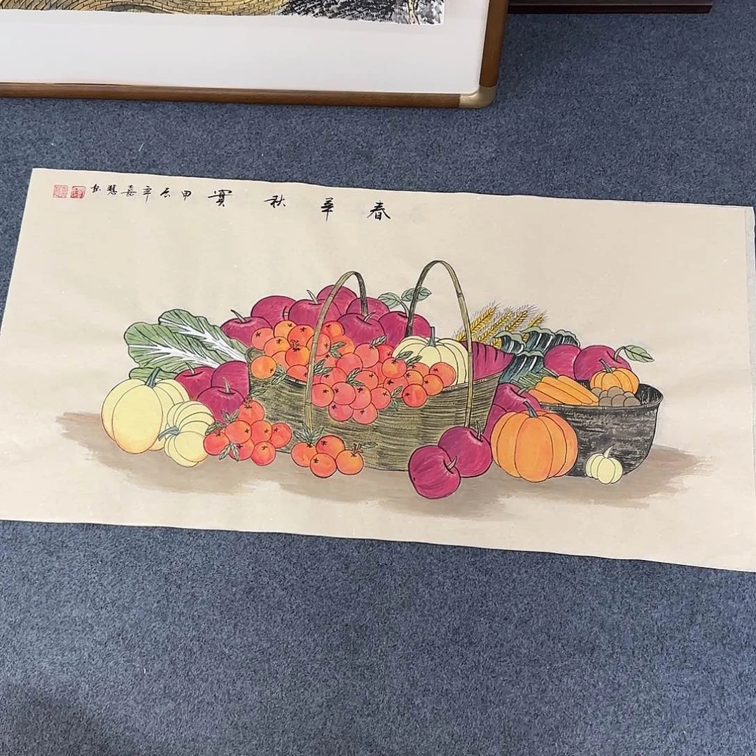国画尺寸50X100手绘作品