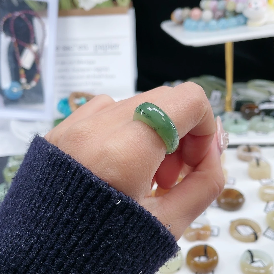 和田玉未镶嵌戒指P95乌兰海馒头16.9不退换