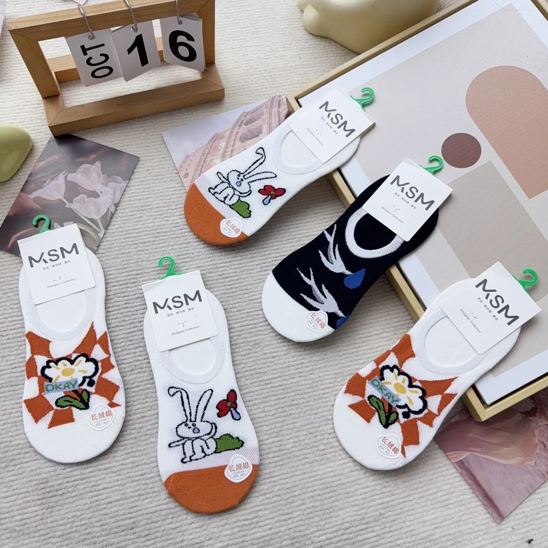 a3-16 五双女袜休闲时尚简约隐形袜