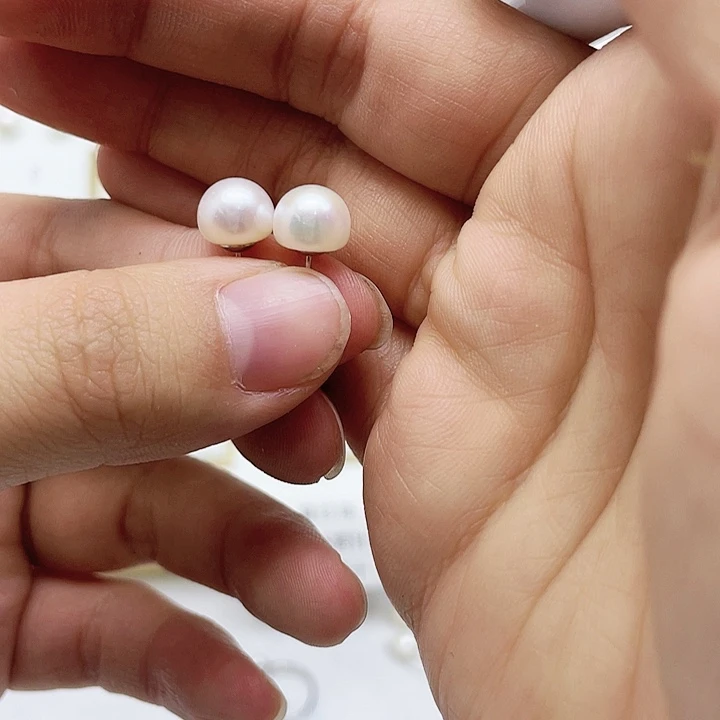 淡水珍珠耳饰银S925镶嵌?****?