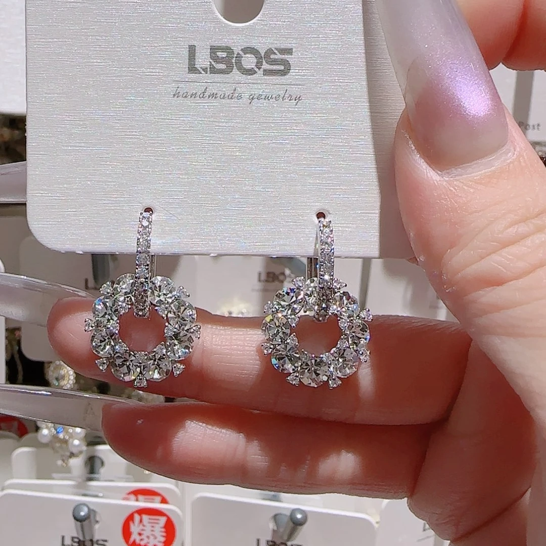 锆石铜合金925银耳环