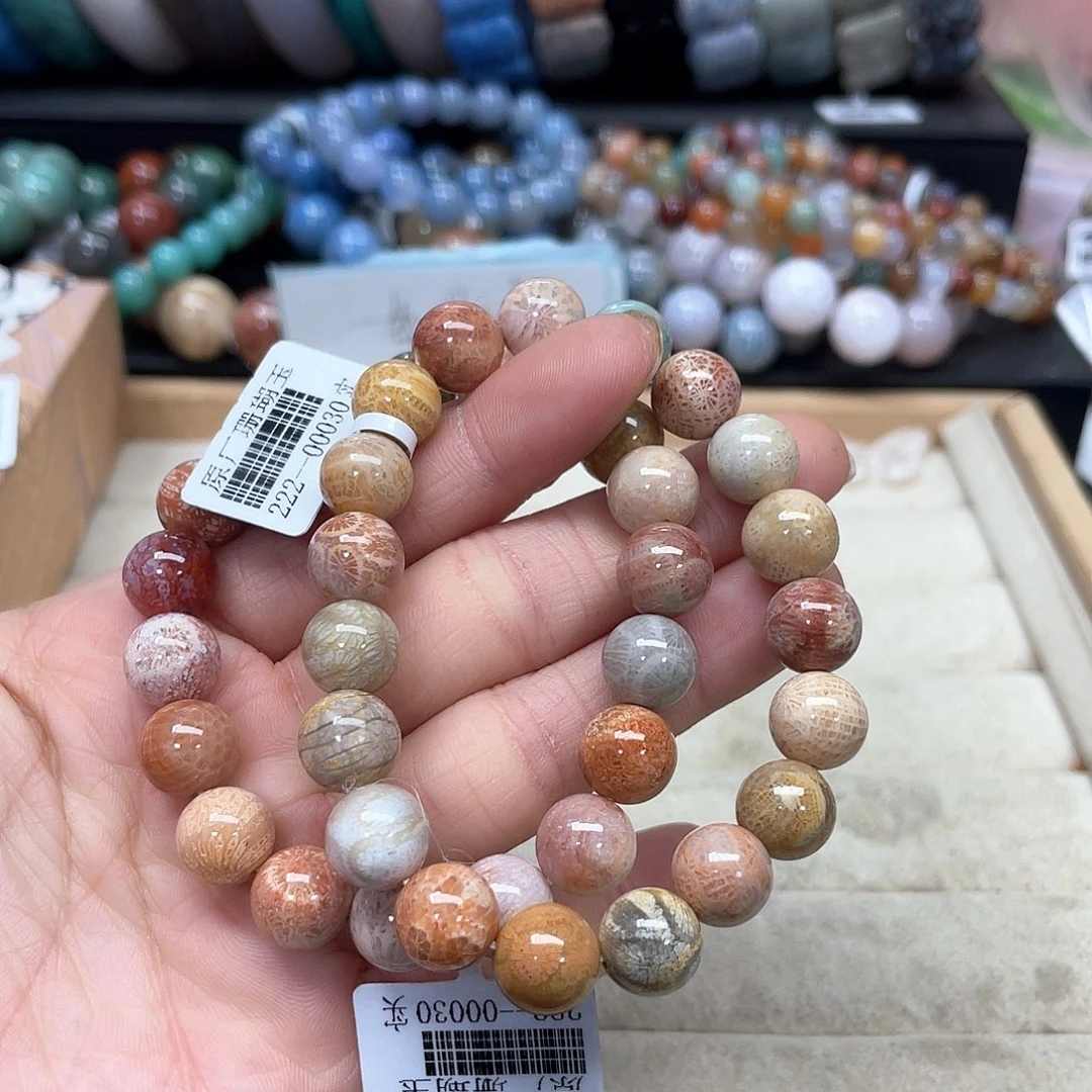 硅化珊瑚（珊瑚玉）手链未镶嵌小****兔524