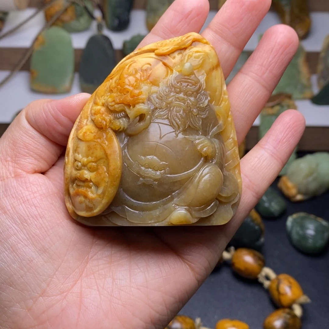 岫岩河磨玉（透闪石质玉）手把未镶嵌堤**鹅