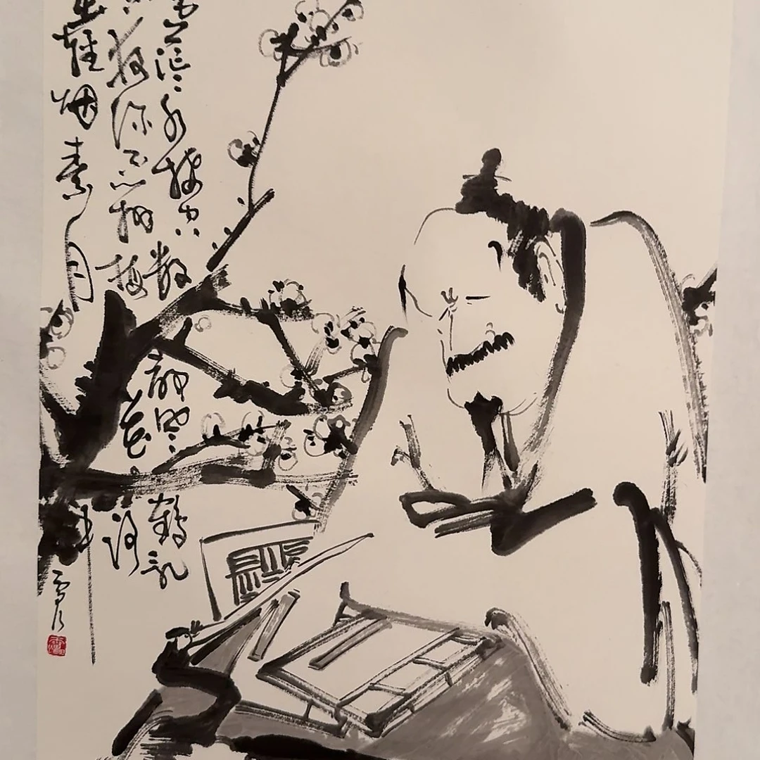 国画雷公作品画作画作