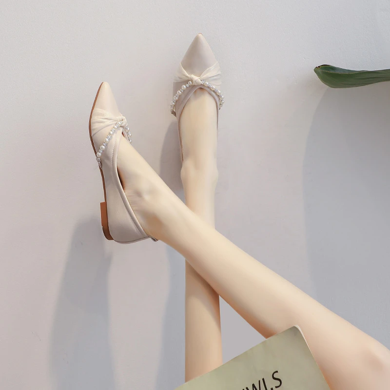 【售完为止】小香风软皮软底尖头平底单鞋女浅口配裙子温柔仙女鞋