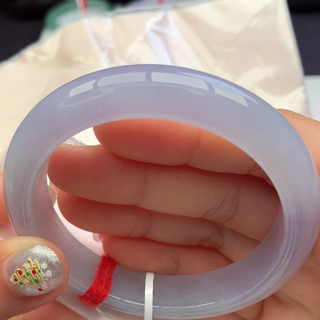 未镶嵌手镯翡翠57-58圈口冰胶底见光不失色浓紫色9号