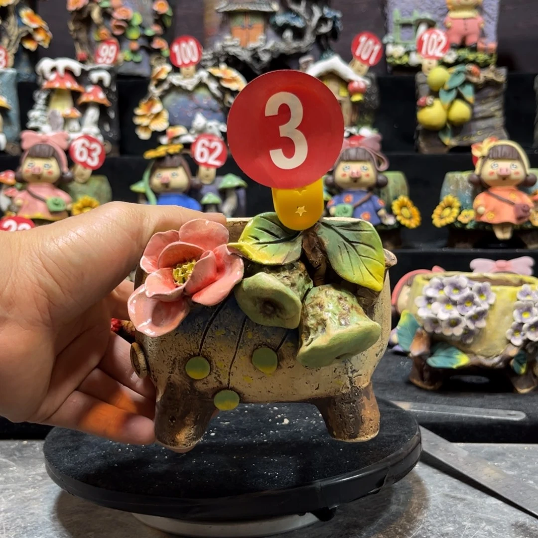 周***周白狐花器多肉花盆