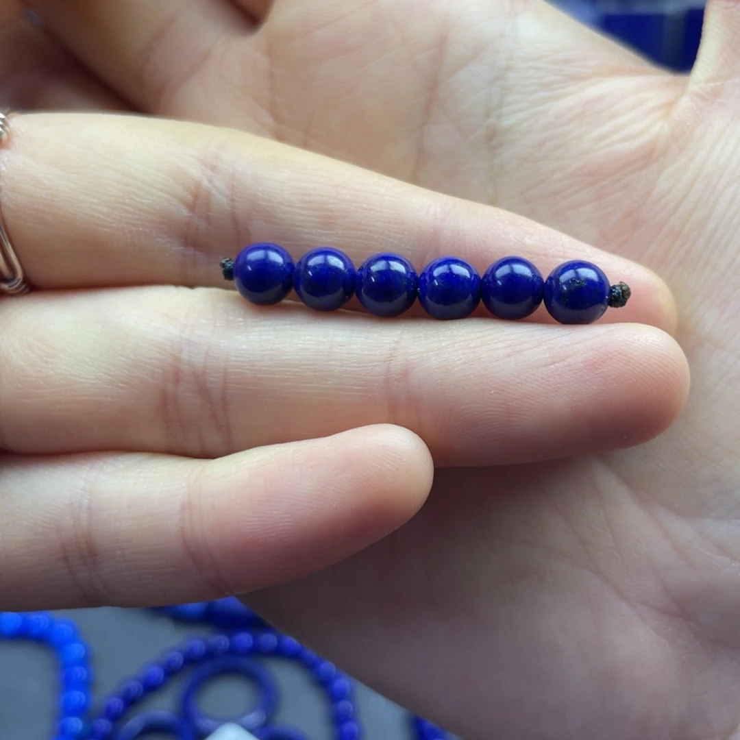 青金石未镶嵌单珠