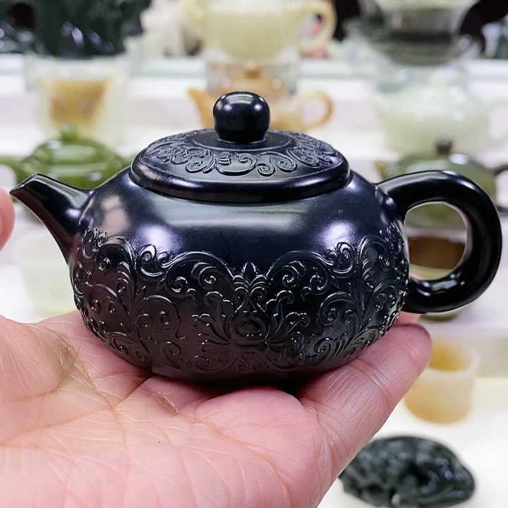 未镶嵌和田玉挂件茶壶120m l