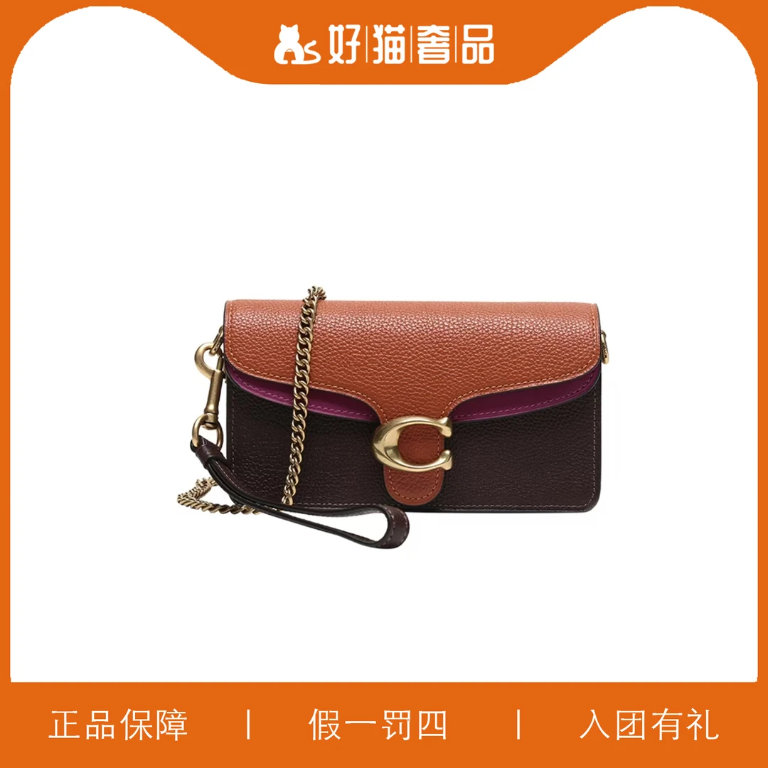 99新 COACH/蔻驰 蔻驰拼色C扣风琴包/F0542/18X10X7