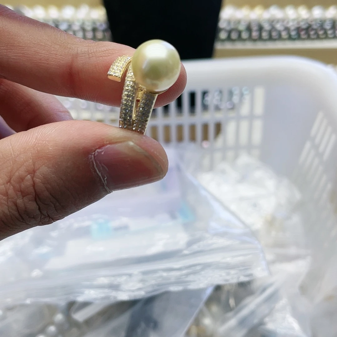 海水珍珠戒指银S925镶嵌