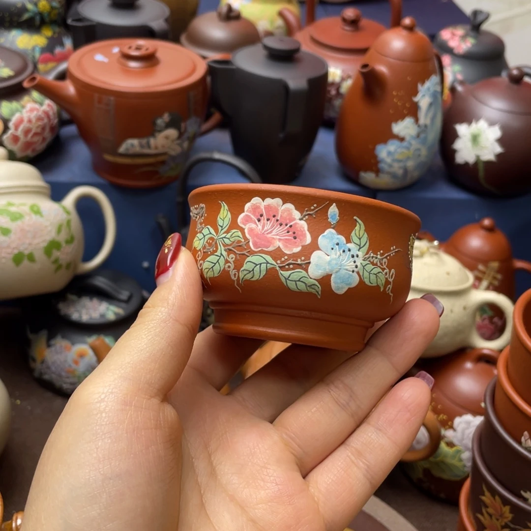 茶杯红泥紫砂主人杯100cc