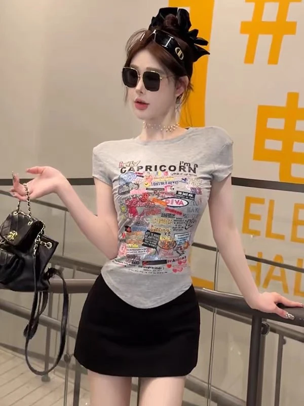 橙路【定制款字母卡通体恤】