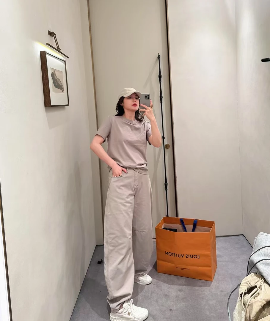 BETTERJOELAY -【灰色画像】百搭时尚休闲直筒牛仔裤JG9387
