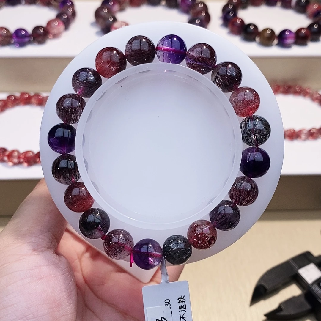 未镶嵌手链水晶黑加侖9+