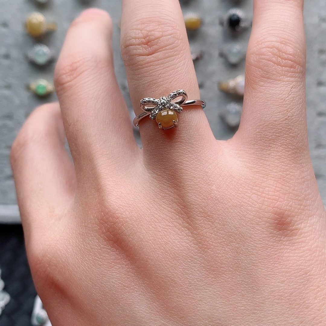 翡翠戒指银S925镶嵌0188