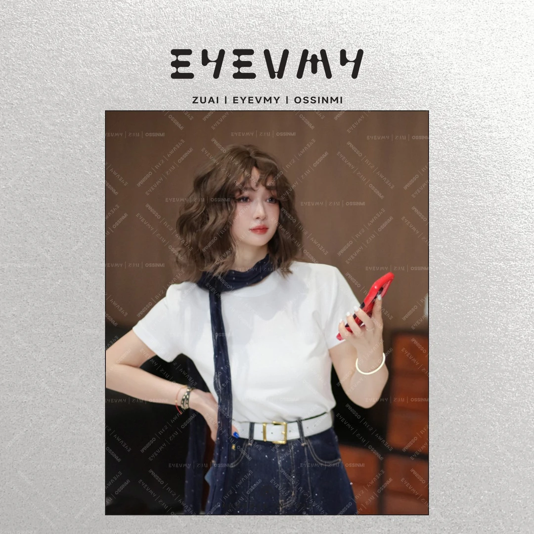 【瘦T】正肩修身弹力百搭黑白系短袖T恤WT45AFU001