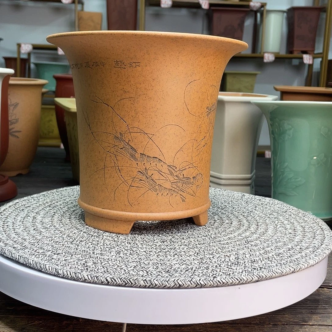 紫砂花盆柴烧花盆花盆