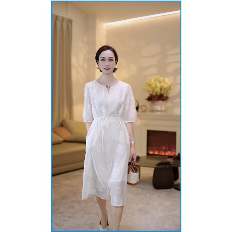 【 赞妈专属】25夏季新款莱赛尔刺绣连衣裙ZM1782N