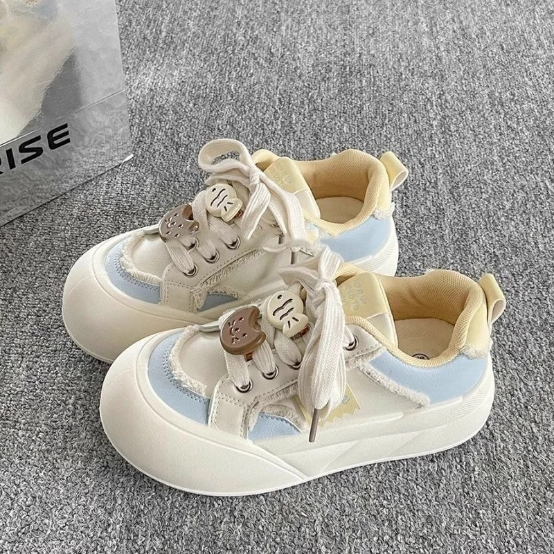 阿童木儿童板鞋女2025春季新款厚底小白鞋学生百搭运动休闲面包鞋