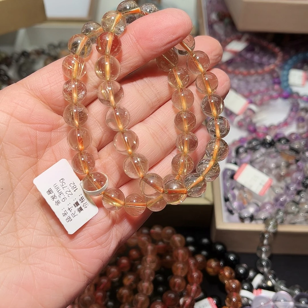 水晶手链未镶嵌金发晶9mm